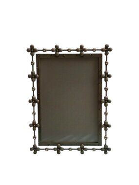 ELSA Decorative Floral-Bead Metal Photo Frame - Brown